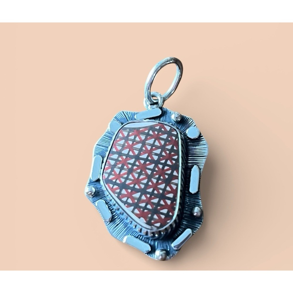 Mata Ortiz Shard Agustin Torres‎ Beltran Sterling Silver Pendant Jewelry Ceramic
